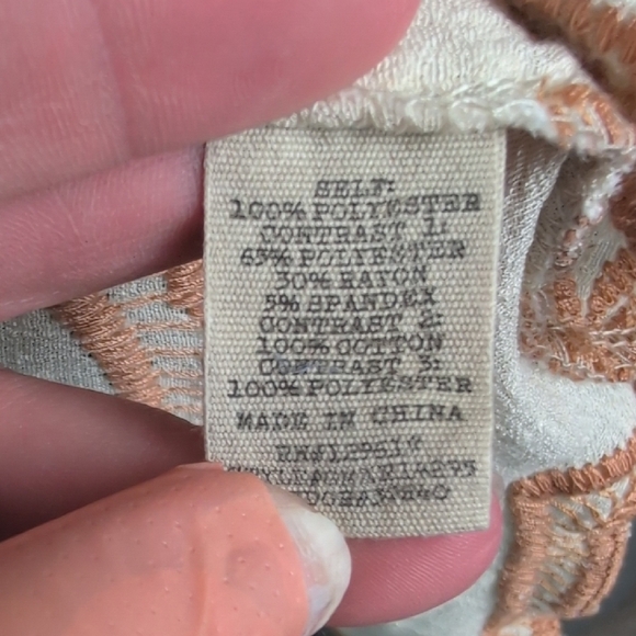 Women's Boho Chic Top - Cream and Blue - Picture 7 of 8